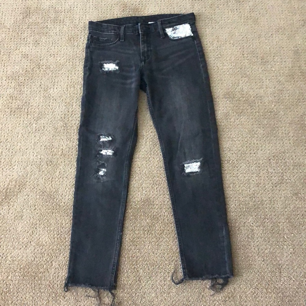 ⚡️SALE⚡️ADORABLE Black Sequin Denim!